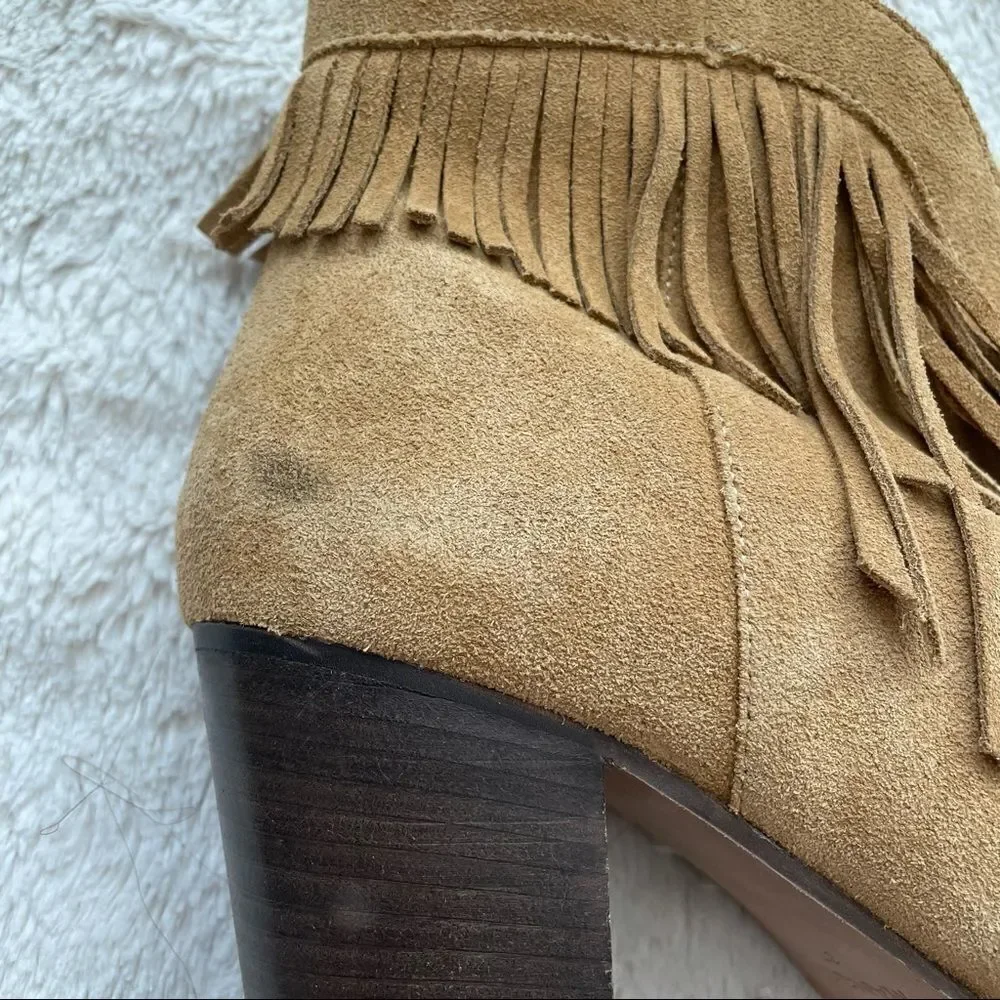 MANGO fringe ankle booties
